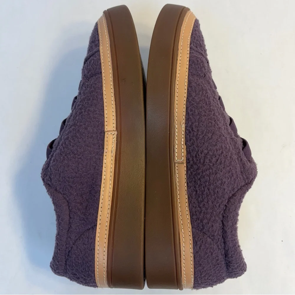 Revitalign Malibu Teddy Fleece Sneakers Orthotic Slip On Purple Sz 9 D Wide EUC
